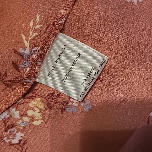 41 Hawthorne dark terra cotta floral blouse SZ S - Picture 7 of 7